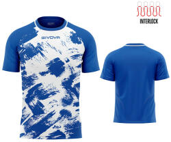 Givova SHIRT ART INTERLOCK M/C dressz azúrkék-fehér S