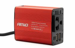 AMiO Convertor de tensiune 12V - 230V, 150W 300W, 2 x USB 5V (AVX-AM02468) - mobiplaza