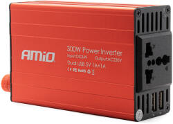 AMiO Convertor de tensiune 24V - 230V, 300W 600W, 2 x USB 5V (AVX-AM02471) - mobiplaza