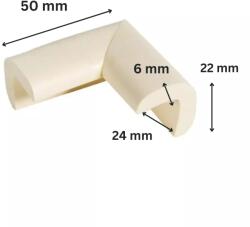 Car Boy Corporation Japan Protectie Colturi Mobila Copii, Crem 24(l)x50(L)x22(h)x6(t)