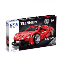 Open Brick Source Masina sport rosie tip lego tehnic de constructie (482 piese) (OB-WS0905) - jucariipentrucopil