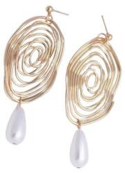 Eva Grace Cercei Karina, aurii, cu forma abstracta, decorati cu perle - Colectia Universe of Pearls