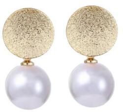 Eva Grace Cercei Stud Lilian, aurii, rotunzi, decorati cu perle - Colectia Universe of Pearls