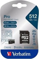 Verbatim Pro microSDXC 512GB + Adapter (MVMS512GP/47046)