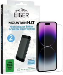 Eiger Folie Clear Triflex H. I. T iPhone 15 Plus / 15 Pro Max, pachet de 2 buc, Clear (EGSP00916) - vexio