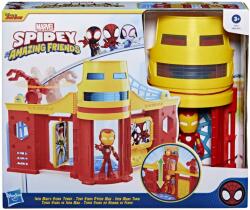 Spidey and His Amazing Friends Set de joaca cu figurina si accesorii, Spidey, Iron Stark Tower, F9351