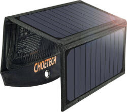 Choetech Incarcator solar pliabil Choetech SC001 19W 2xUSB (negru) (045830)