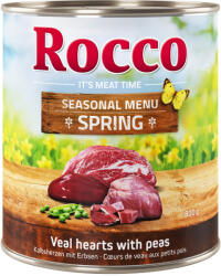 Rocco 6x800g Rocco tavaszi menü nedves kutyatáp: marhahús, borjúszív, zöldség