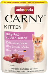 Animonda 24x85g animonda Carny Kitten tasakos nedves kölyökmacskatáp-Baby-Paté marhahúsleveslével