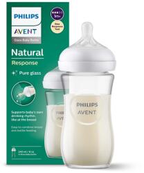 Philips Philips Avent, Natural, Response, biberon de sticla, 240 ml, 1 luni+, SCY933/01