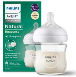 Philips Philips Avent, Natural, Response, biberon de sticla, 120 ml, SCY930/01