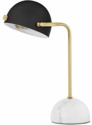 Nova Luce 9501225 | Bishop-NL Nova Luce asztali lámpa 55cm vezeték kapcsoló elforgatható alkatrészek 1x E27 fehér márvány, fekete, arany (9501225)