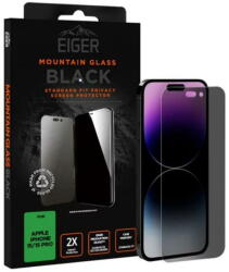 Eiger Folie Sticla 2.5D Mountain Glass Privacy iPhone 15 / 15 Pro Negru (EGMSP00246) - pcone