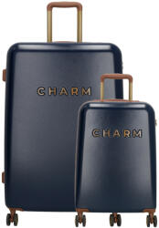 Charm London kék 4 kerekű 2 részes bőrönd szett (22054002)