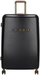 Charm London fekete 4 kerekű nagy bőrönd (22054001-L)