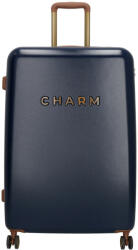 Charm London kék 4 kerekű nagy bőrönd (22054002-L)