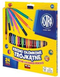 Astra Színes ceruza ASTRA háromszög 24 színű ajándék hegyezővel (312110003) - fotoland
