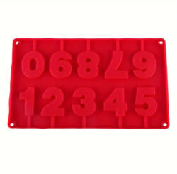  Csokoládé / fondant szám beszúró készítő forma, 28, 8 x 16, 6 cm, piros (5995206013464)
