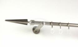  Keszthely nikkel-matt színű 1 rudas fém függönykarnis szett modern tartókkal - 160 cm