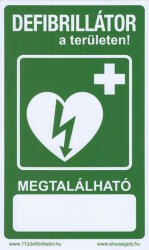 Defibrillatorok. hu - Magyarország Defibrillátor jelző matrica "Defibrillátor a területen" felirattal