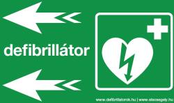 Defibrillatorok. hu - Magyarország Defibrillátor jelző műanyag tábla nyíl balra/fekvő (25x15 cm)
