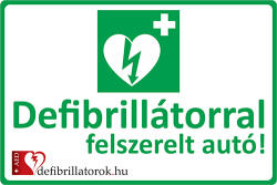 Defibrillatorok. hu - Magyarország Defibrillátor jelző autómatrica (25x15 cm Autómatrica)