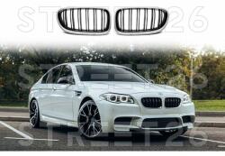 Tuning - Specials Grile Centrale compatibil cu BMW Seria 5 F10 F11 (2010-2017) M Design Crom Negru Lucios (6561)