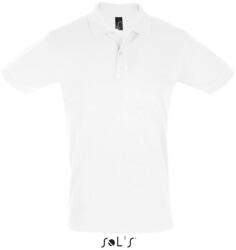 SOL'S Férfi PERFECT két gombos rövid ujjú galléros piké pamut póló, SOL'S SO11346, White-S (so11346wh-s)
