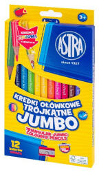 Színes ceruza ASTRA jumbo hengeres hegyezővel 12 színű