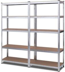 Plus Mobilier Raft dublu Premium 2500x2400x500 mm (HxLxl) cu 6 polite MDF, otel galvanizat, 2400 kg, montaj fara surub, PLUS (5 ani garantie) gri 6 Raft metalic Otel Uz industrial 200 kg 2500x2400x500 (61004212) Dulap arhivare