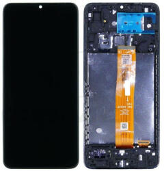 Rmore LCD kijelző érintőpanellel és előlapi kerettel Samsung Galaxy A02s fekete