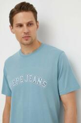 Pepe Jeans pamut póló férfi, nyomott mintás - kék M - answear - 9 990 Ft