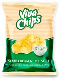Viva Chips cu aroma de smantana si marar 100g , 6 BUC BAX (5941311003265)
