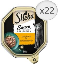 Sheba alutálcás nedves eledel, pulyka zöldségekkel, felnőtt macskák számára, 22 x 85 g