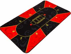 GamesPlanet® Blat de poker pliabil, roșu/ negru, 160 x 80 cm (20030148)
