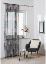 Splendid Hortense Áttetsző függöny, 140 x 260 cm, 100% poliészter, Virág mintás, Fekete