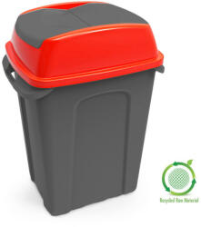 Hippo Billenős Szelektív hulladékgyűjtő szemetes, műanyag, antracit/piros, 25L
