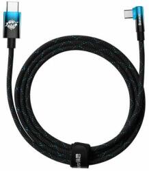 Baseus Cablu alimentare si date Baseus, MVP 2, Fast Charging, USB Type-C la USB Type-C 100W unghi 90 grade brodat 2m, Negru + Albastru (CAVP000721) (CAVP000721)