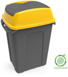 PLANET Hippo Billenős Szelektív hulladékgyűjtő szemetes, műanyag, antracit/sárga, 25L