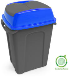 PLANET Hippo Billenős Szelektív hulladékgyűjtő szemetes, műanyag, antracit/kék, 70L