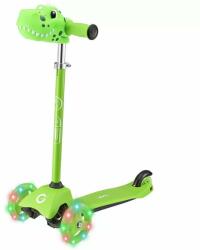 Evotools Trotineta cu 3 roti, lumini, Evo, Dino Light Up Mini Cruiser, Verde