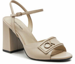 Calvin Klein Sandale Heel Sandal 85 Relock Lth HW0HW01937 Écru