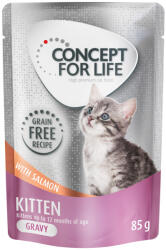 Concept for Life 48x85g Concept for Life Kitten lazac gabonamentes nedves macskatáp szószban