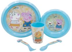Stor - Gyermek műanyag edények Peppa Pig (tányér, tál, csésze, evőeszköz), 52815