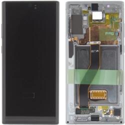 Samsung N975, N976 Galaxy Note10 Plus Előlap Keret+LCD Kijelző+Érintőpanel, Ezüst, Aura Glow (GH82-20900C, GH82-20838C) Service Pack