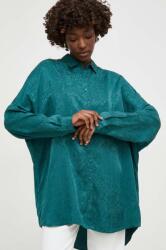 ANSWEAR camasa femei, culoarea verde, cu guler clasic, relaxed BBYH-KDD006_77X