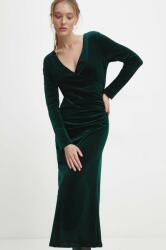 ANSWEAR rochie de catifea culoarea verde, maxi, mulata BBYH-SUD02N_77X