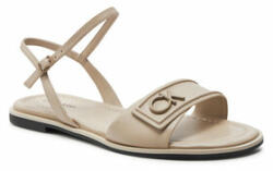 Calvin Klein Sandale Flat Sandal Relock Lth HW0HW01942 Écru