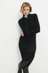 ANSWEAR rochie culoarea negru, midi, mulata BBYH-SUD02O_99X