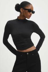 ANSWEAR bluza femei, culoarea negru, neted BBYH-BDD029_99X